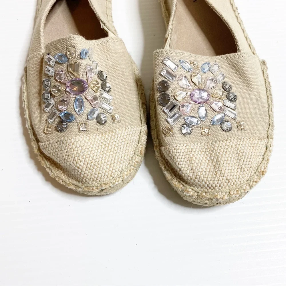 White Mountain- Jeweled Eapadrille Slip Ons -7